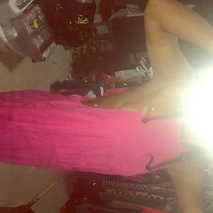 ASOS pink with front slit long maxi dress